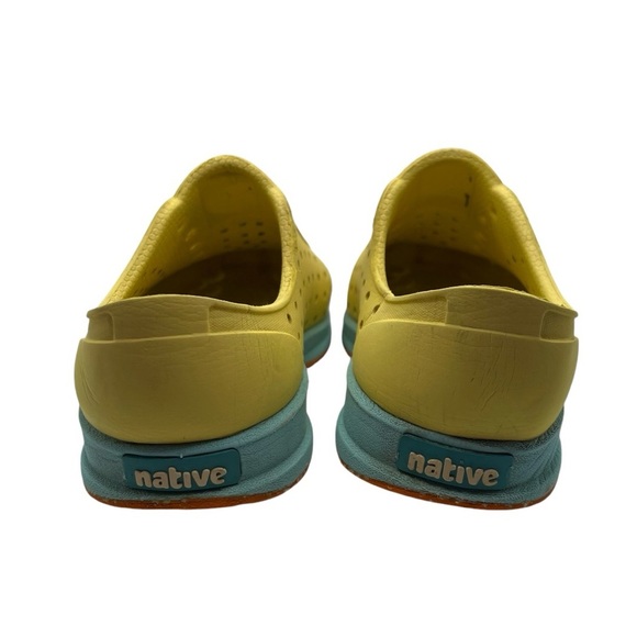 Native Robbie Shoes Child Size 9 US Yellow Blue Sugarlite Grippy Rubber Slip-On - Picture 8 of 12